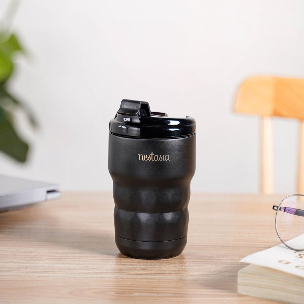 Brewster Stainless Steel Spill Proof Coffee Tumbler Black Noir 350ml