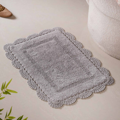 Plush Crochet Cotton Door Mats Set Of 2 29x21 Inch