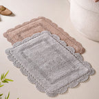Plush Crochet Cotton Door Mats Set Of 2 29x21 Inch