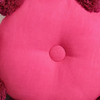 Pink Round Cushion With Pom Poms 17 Inch