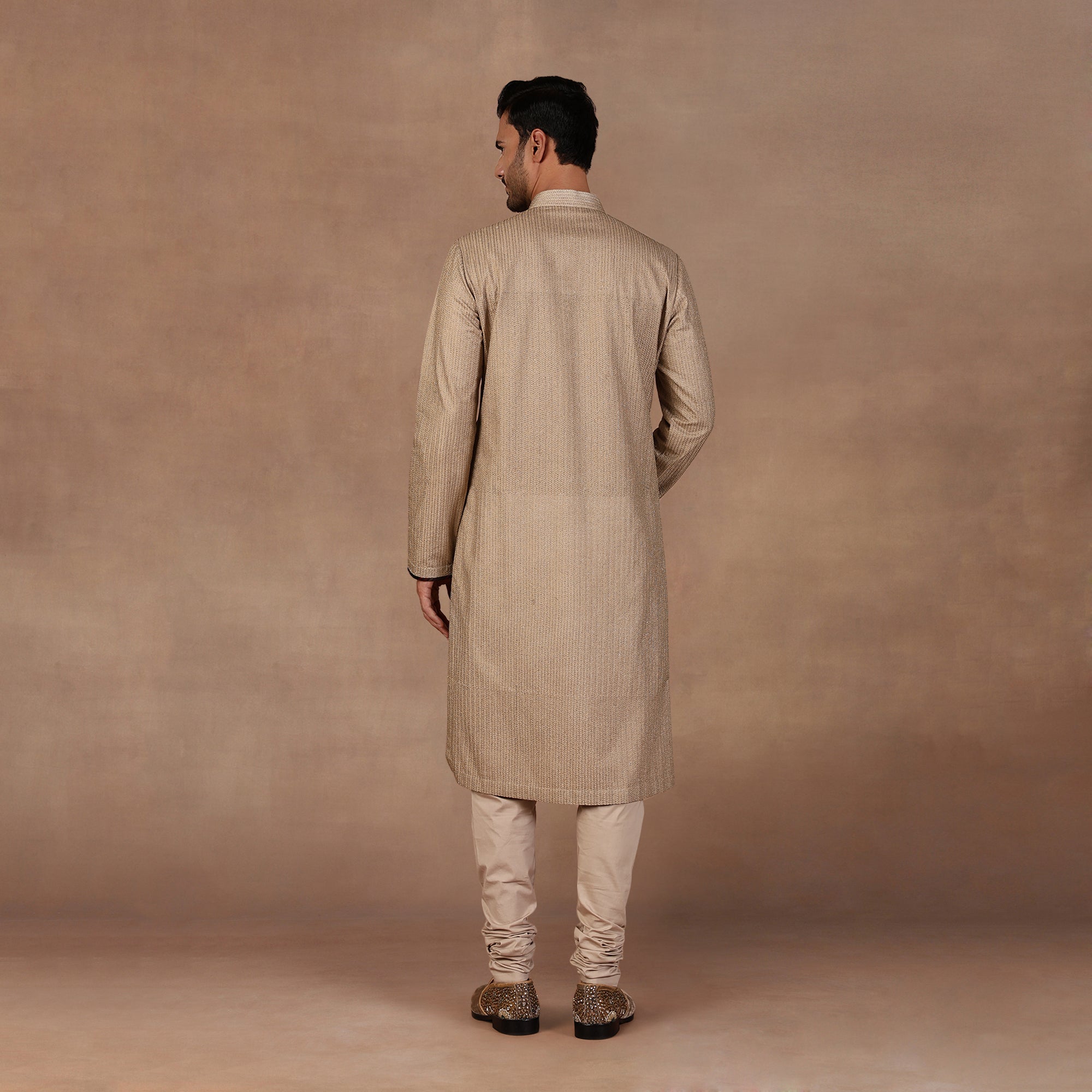 Crème Ivory Chevron Kurta Set | EAST