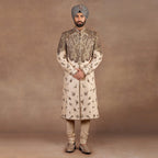 Crème Ivory - Gold Sherwani Set | EAST
