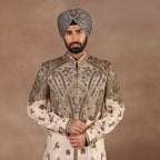 Crème Ivory - Gold Sherwani Set | EAST