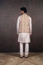 Crème Ivory Nehru Jacket Set | MURAQQA