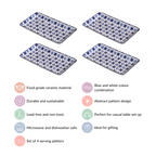 Abstract Design Ceramic Platters Set Of 4 8x4 Inch