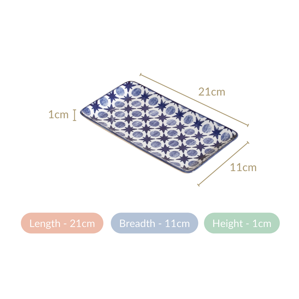 Abstract Design Ceramic Platters Set Of 4 8x4 Inch