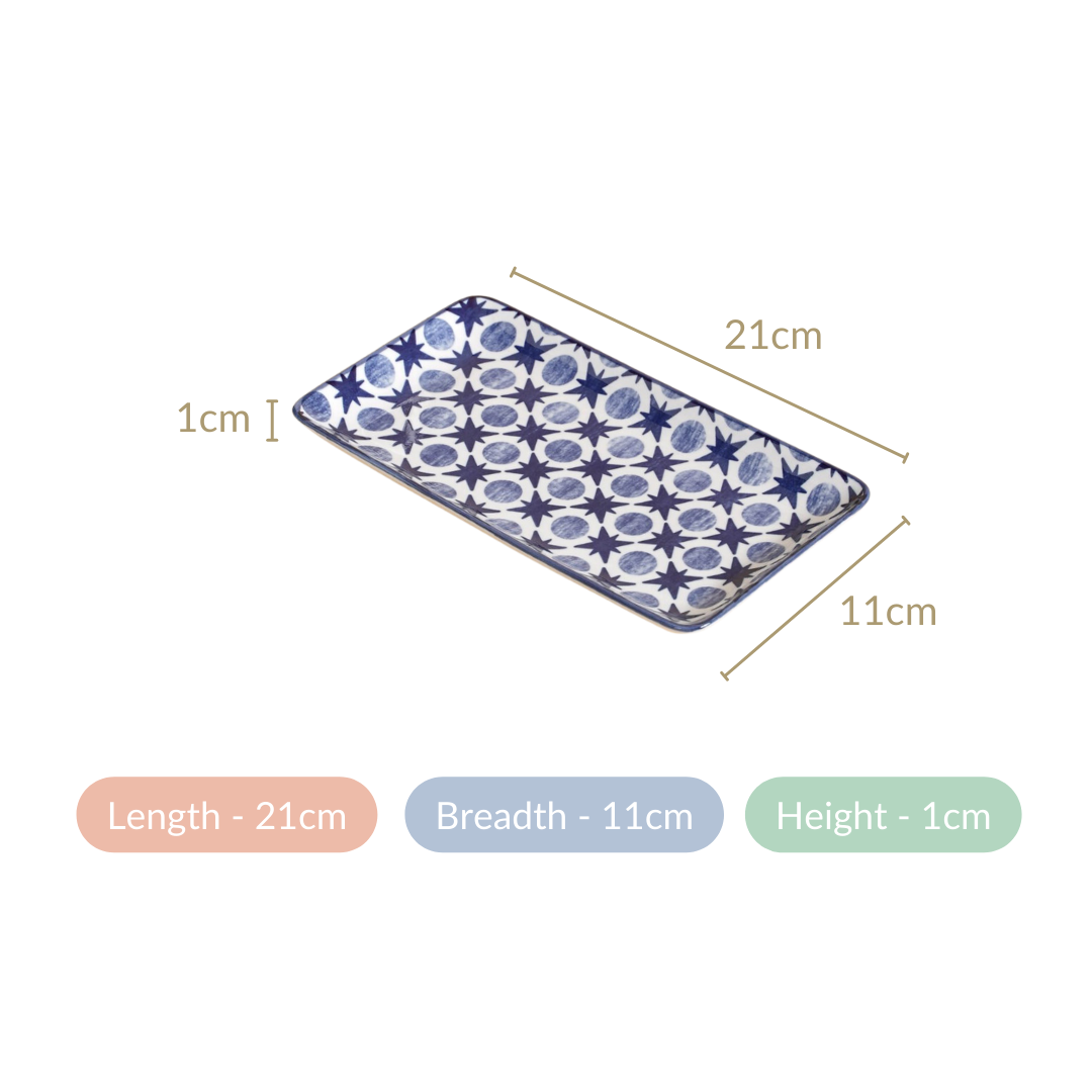 Abstract Design Ceramic Platters Set Of 4 8x4 Inch