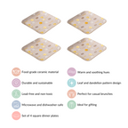 Dandelion Square Dinner Plates Set Of 4 9x9 Inch