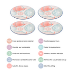 Pastel Dinner Plates Set Of 4 10Inch