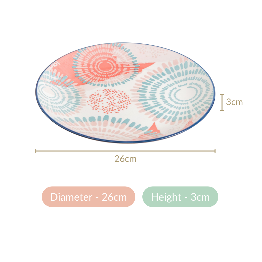 Pastel Dinner Plates Set Of 4 10Inch