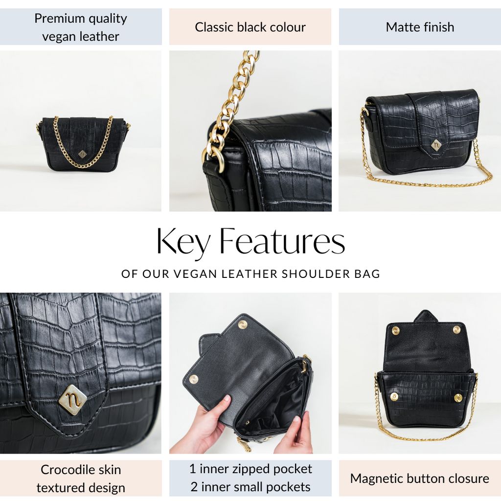 Croco Go-To Outing Bag Black