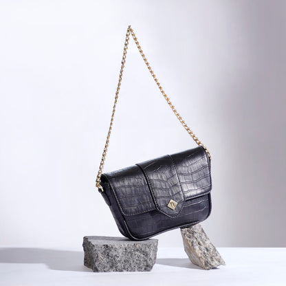 Croco Go-To Outing Bag Black