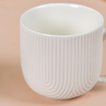 Modern Art Deco Ceramic Cup Set Of 6 With Coasters 200ml