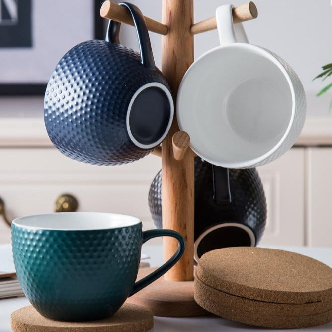 MAGNIFIQUE textured mug with coaster - Green