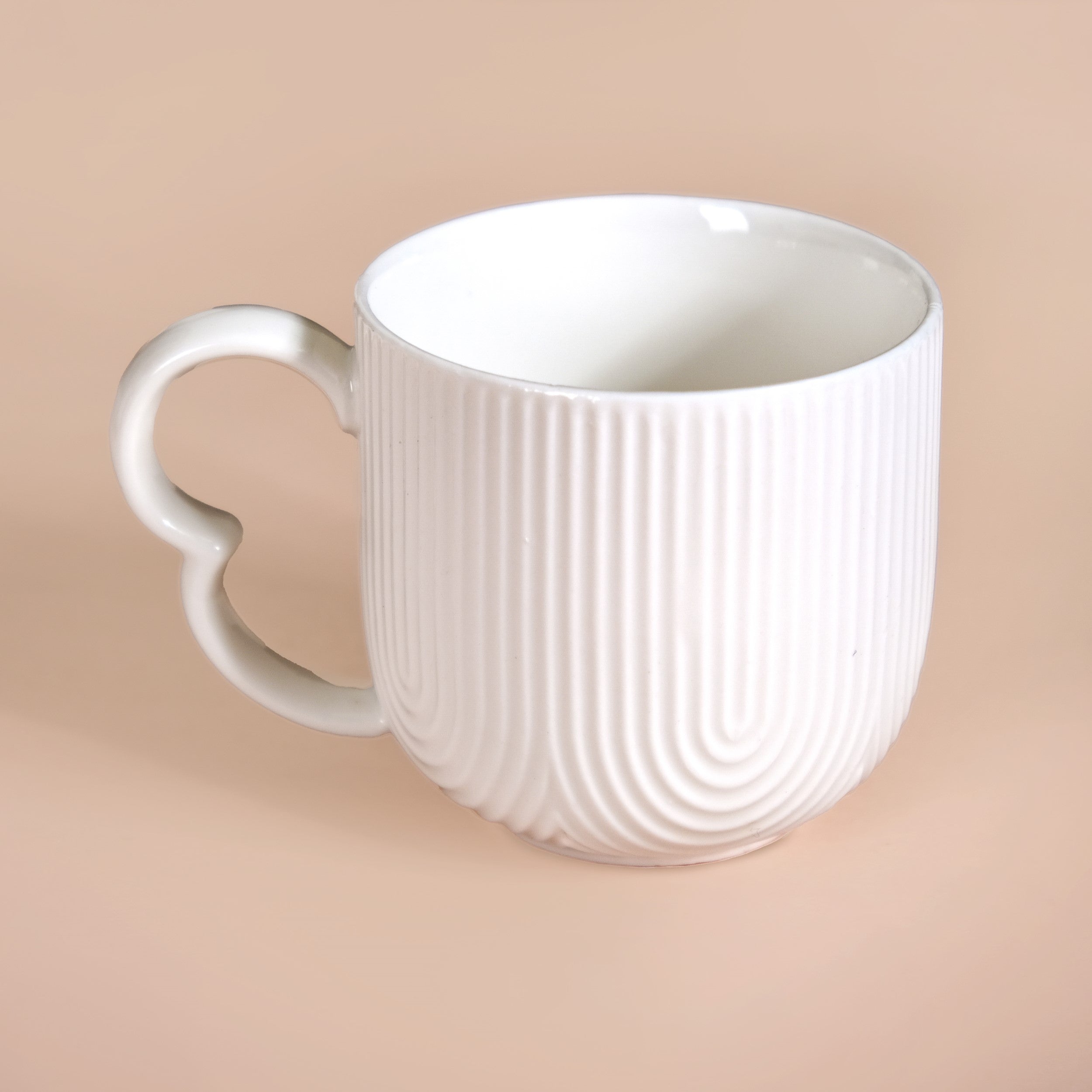 Modern Art Deco Ceramic Cup Set Of 6 With Coasters 200ml