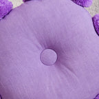 Pom Pom Round Sofa Cushion Purple 17 Inch