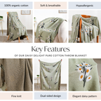 Daisy Delight Pure Cotton Throw Blanket