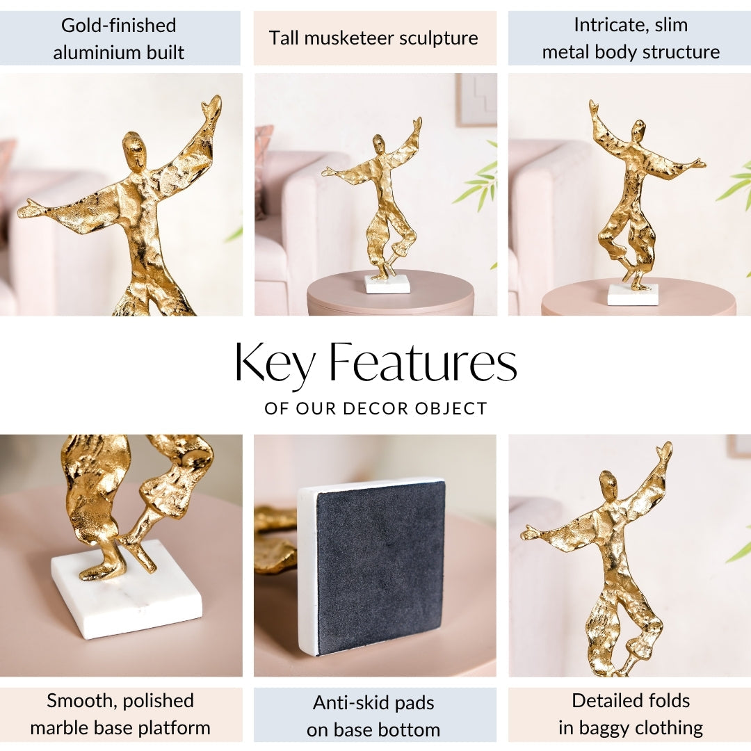 Dancing Musketeer Tabletop Metal Decor