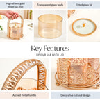 Decorative Glass Candy Jar With Handle And Lid