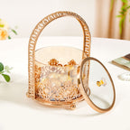 Decorative Glass Candy Jar With Handle And Lid
