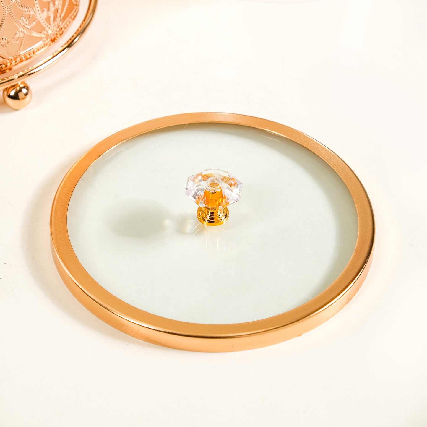 Decorative Glass Candy Jar With Handle And Lid