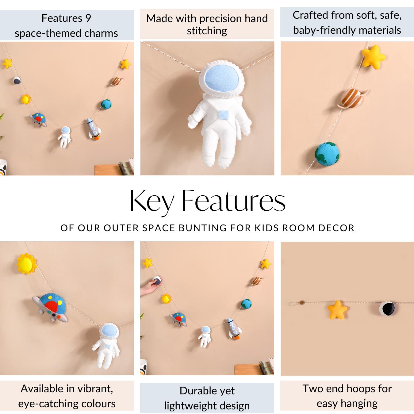 Outer Space Bunting For Kids Room Decor