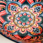 Mandala Melange Ceramic Long Dish With Handles Blue 400ml