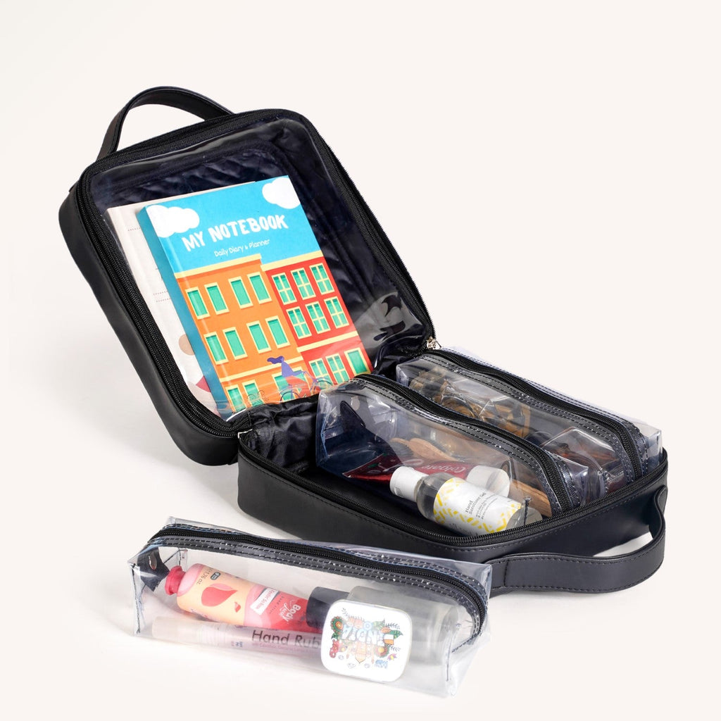 Black Vegan Travel Kit Set Of 4