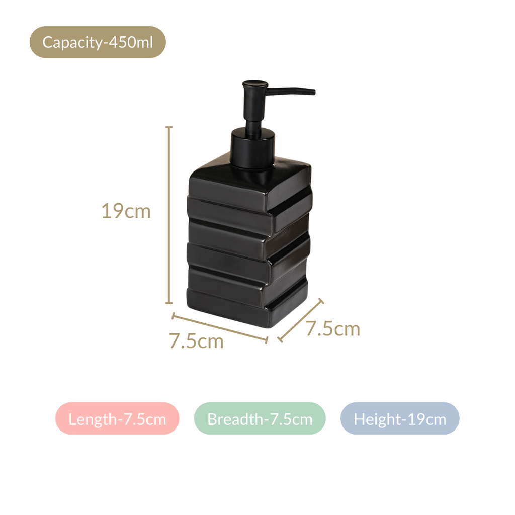 Brick Design Soap Dispenser Black 450ml