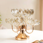 Chic Rotating Set of 5 Decorative Glass Bowls With Stand