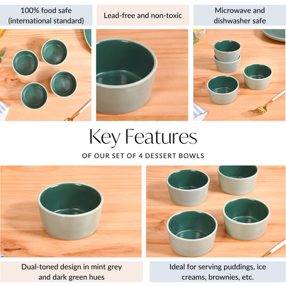 Green Zoella Dessert Bowls Set Of 4 200ml