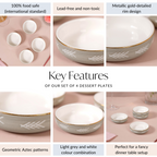 Azo Grey Dessert Plate Set Of 4