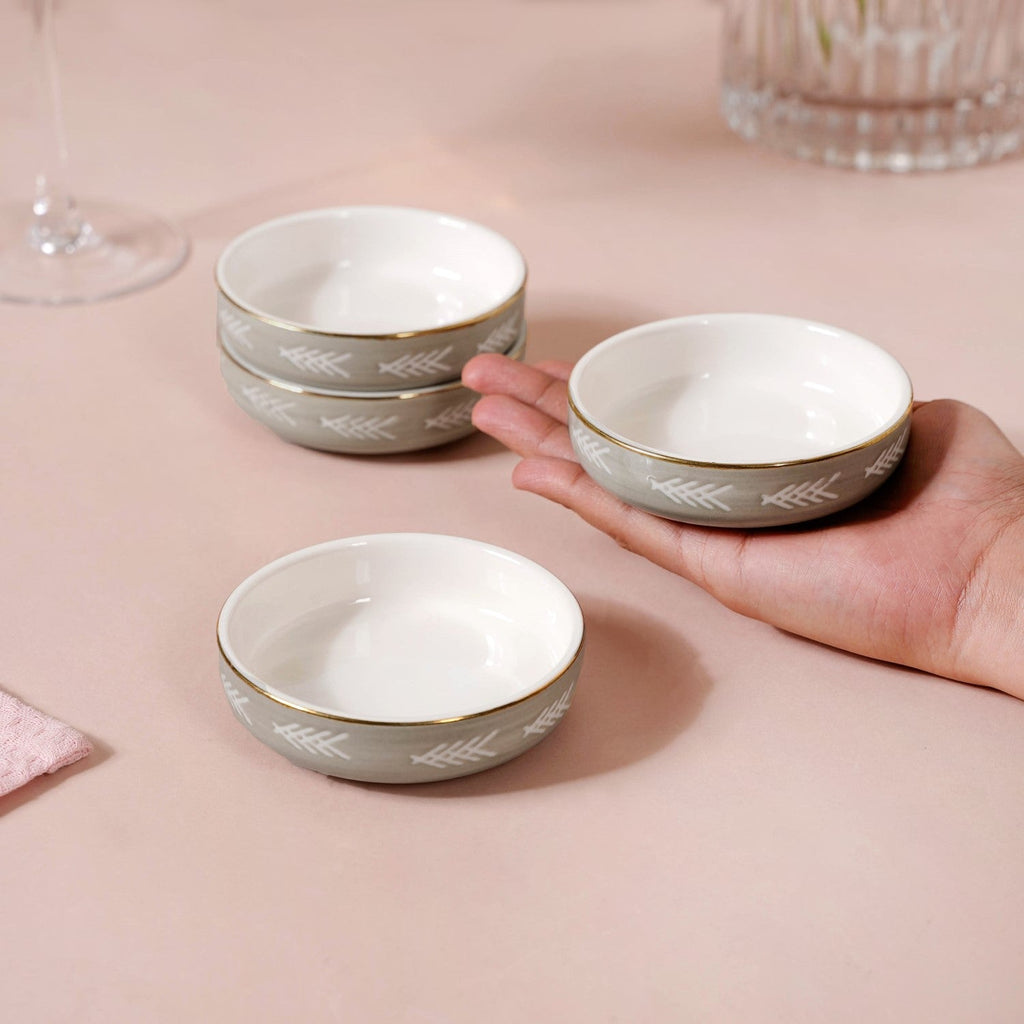 Azo Grey Dessert Plate Set Of 4