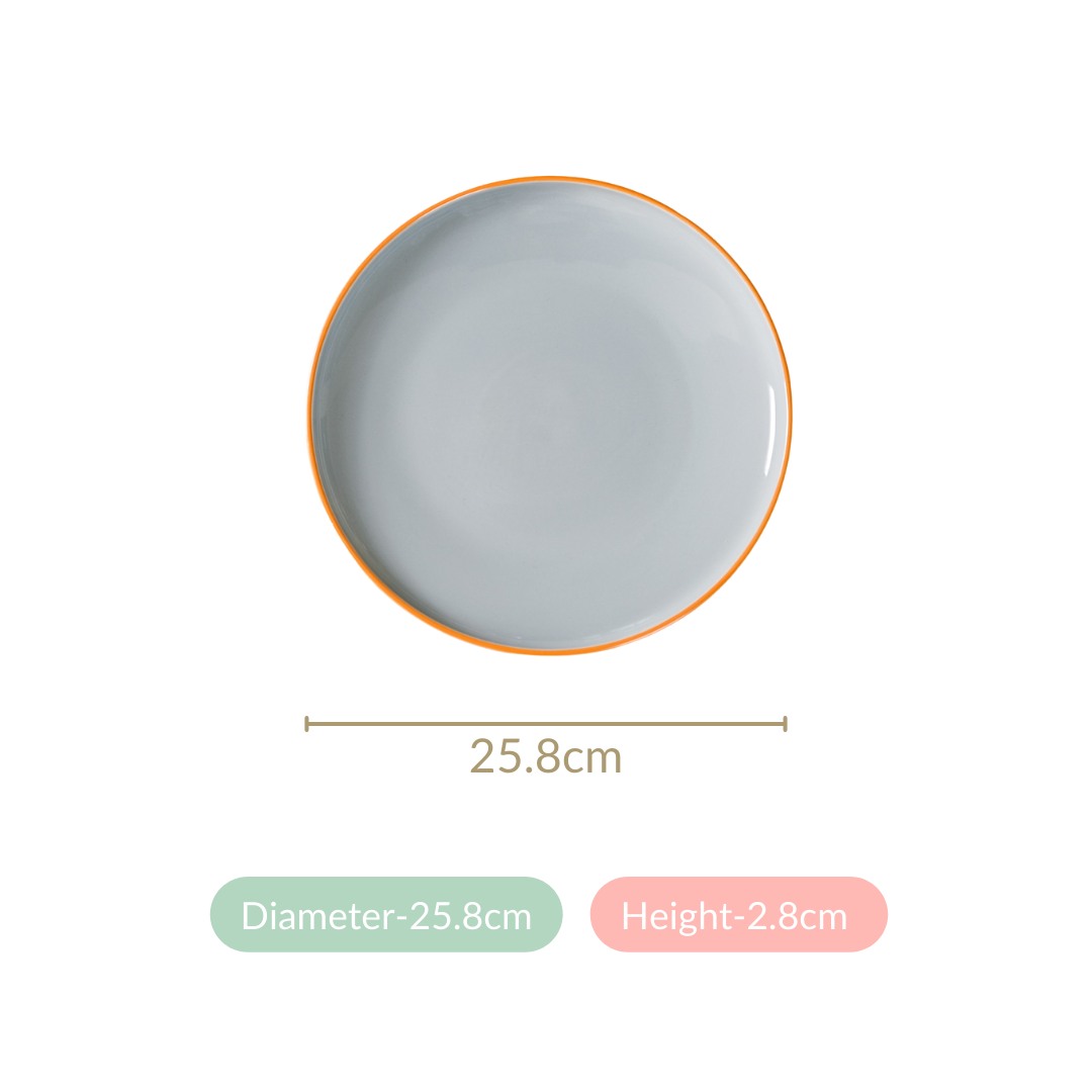 Orange Zoella Set Of 4 Dinner Plates 10 Inch