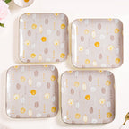 Dandelion Square Dinner Plates Set Of 4 9x9 Inch