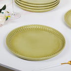 Costola Ceramic Dinner Plate Set Of 6 Green 10 Inch