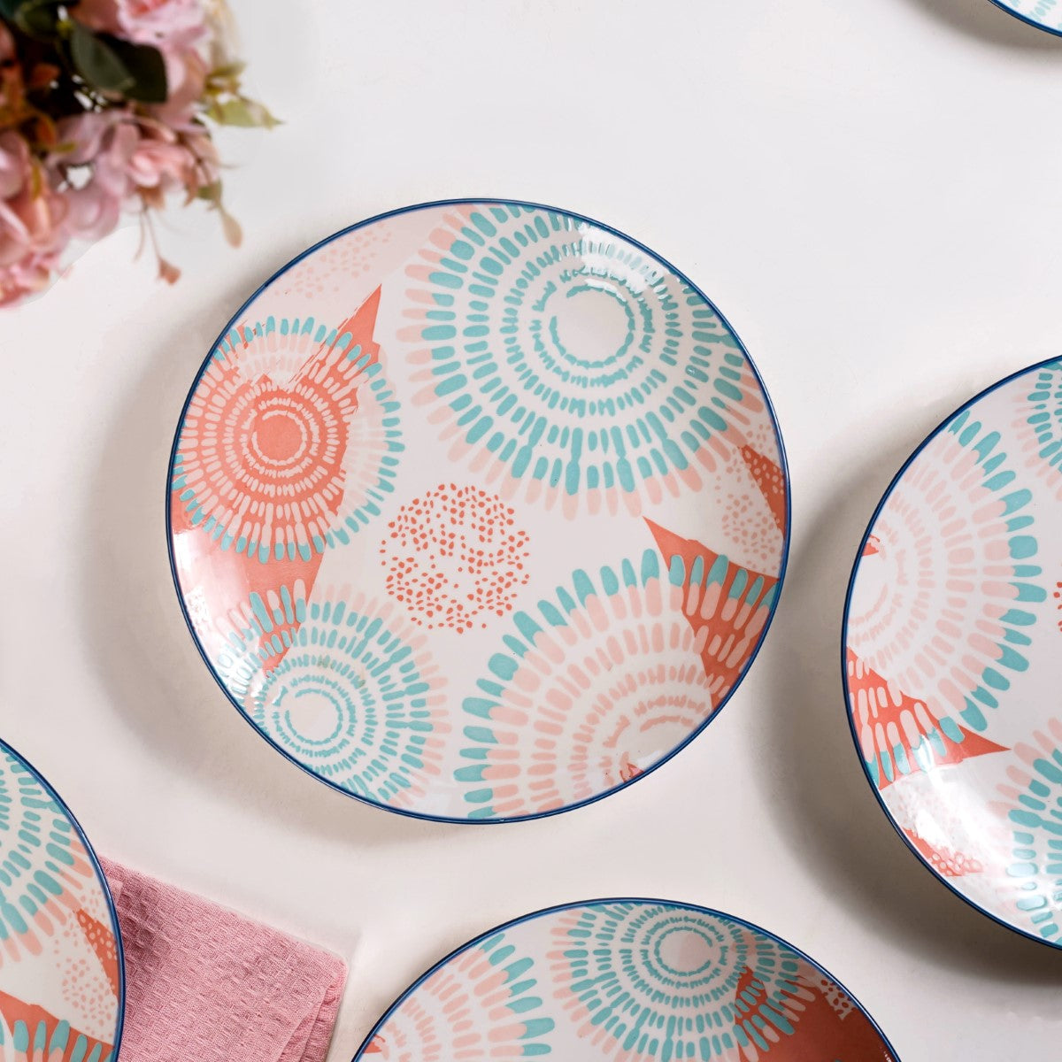 Pastel Dinner Plates Set Of 4 10Inch