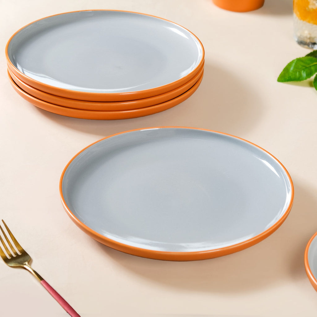 Orange Zoella Set Of 4 Dinner Plates 10 Inch