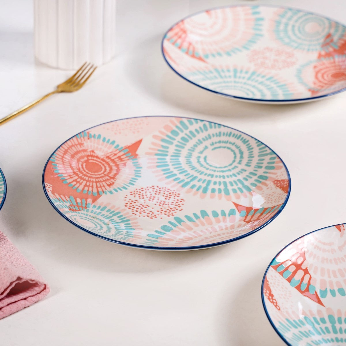 Pastel Dinner Plates Set Of 4 10Inch