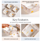 Dandelion Square Snack Bowl Set Of 4 600ml