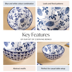 Blue Blossom Serving Bowl Set Of 2 1650ml