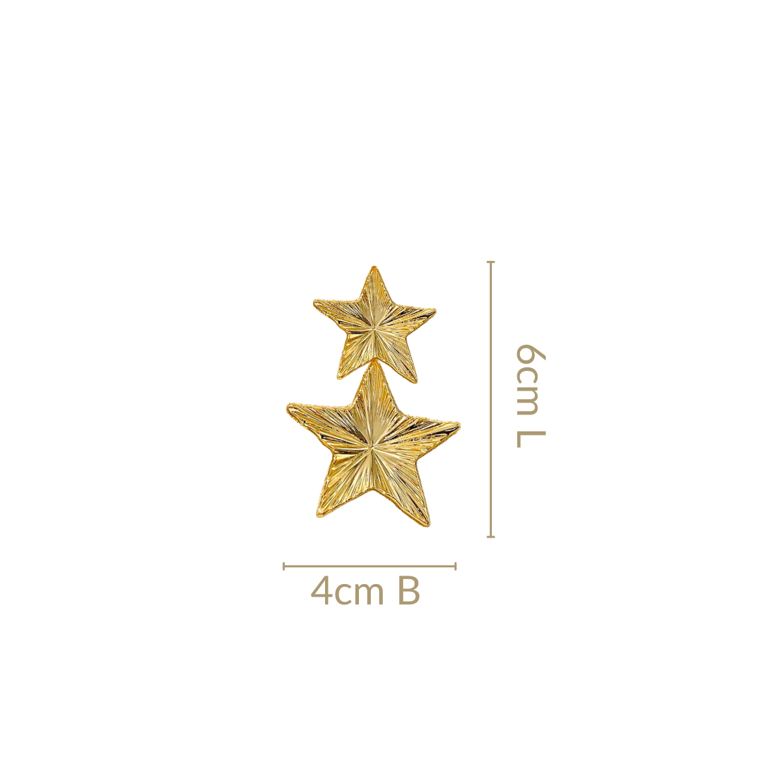 Double Star Dangle Earrings