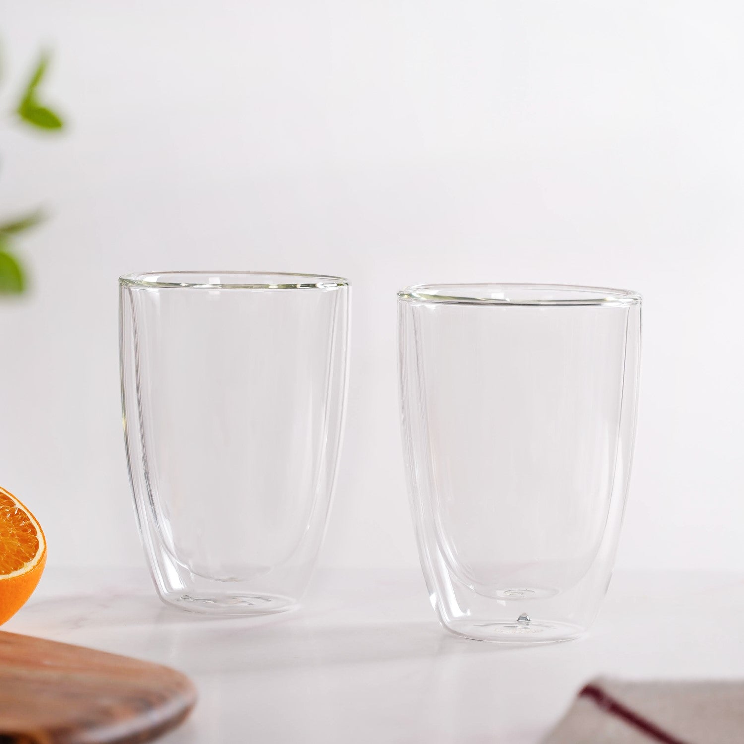 OJ Americano Double Wall Glass Tumblers Set Of 2 490ml