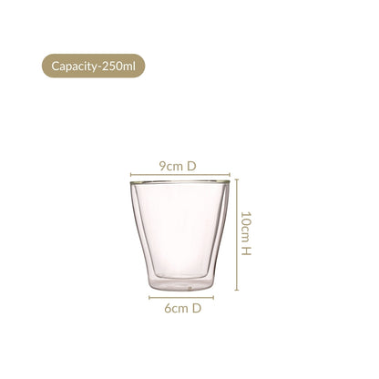 Double Walled Borosilicate Tumblers Set Of 4 250ml