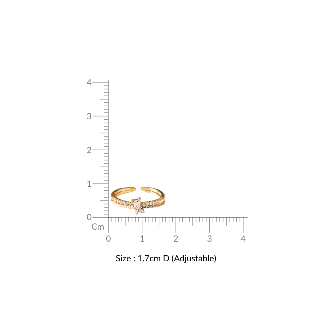 Dual Essence Gold Baguette Solitaire Ring