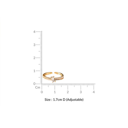 Dual Essence Gold Baguette Solitaire Ring