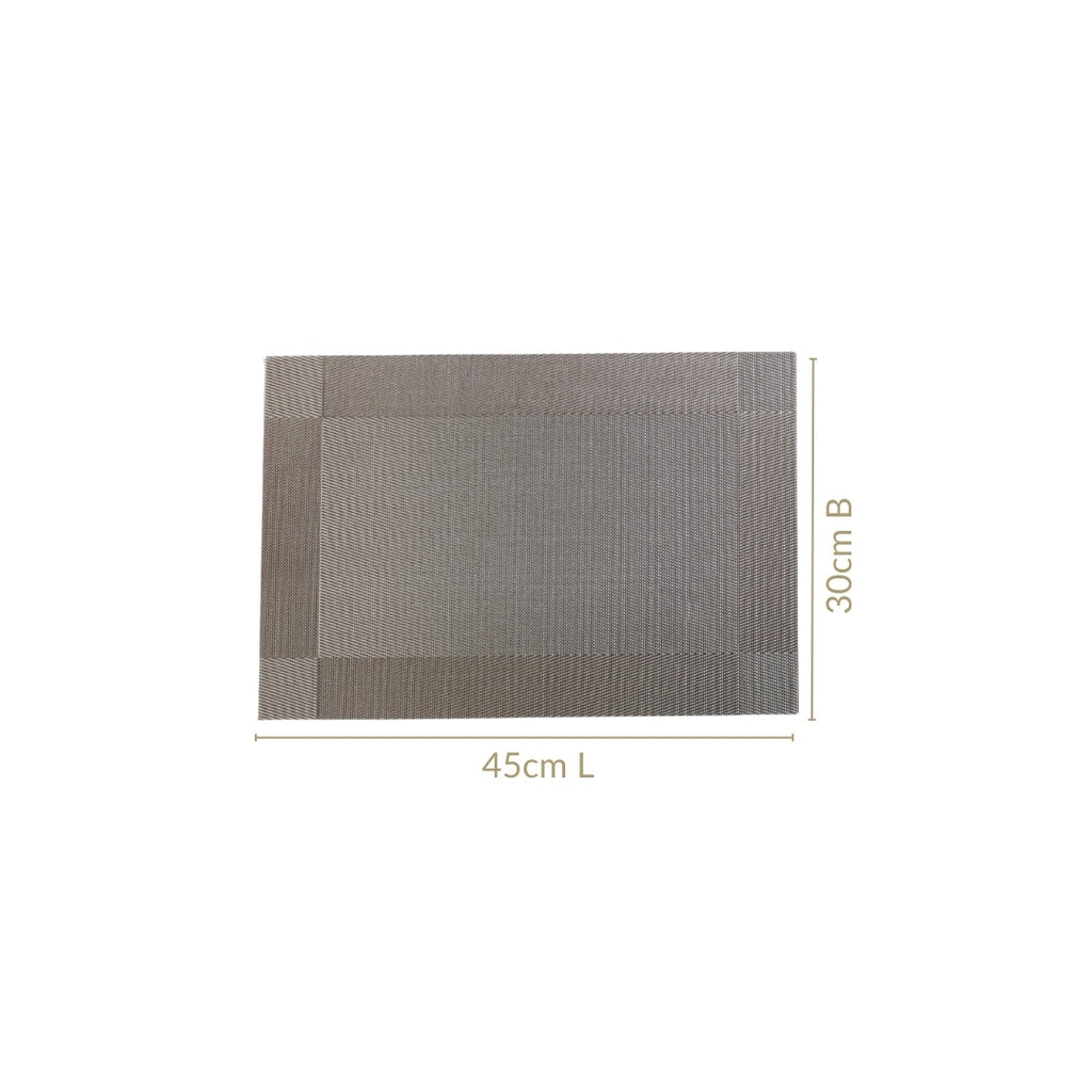 Dual Tone Grey Reversible Dining Table Mats Set Of 6