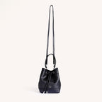 Basket Weave Bucket Handbag For Women Black