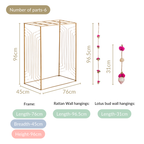 Box Frame Metal Backdrop With Floral Wall Hangings 38 Inch