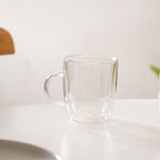 Double Wall Transparent Glass Cup Set Of 2 280ml